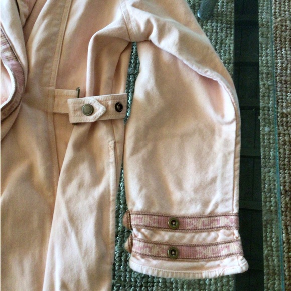 NEW! Rare Free People we the free peach denim trench coat - Picture 3 of 16